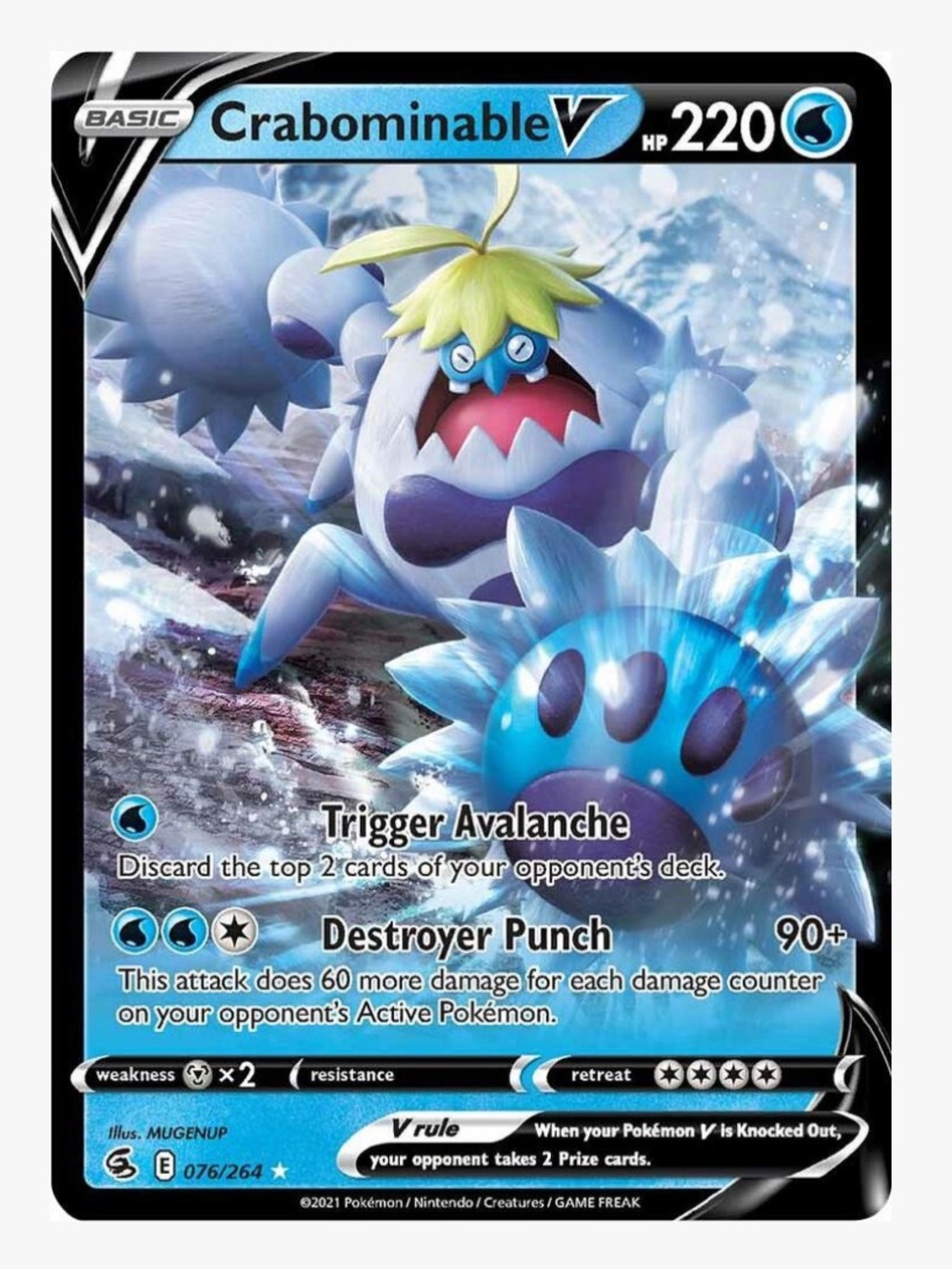 Crabominable V SWSH08: Fusion Strike Pokemon Trading Card